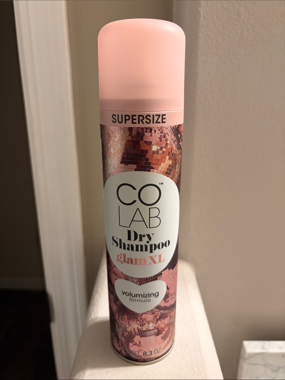 NEW COLAB Glam XL Dry Shampoo - Pink Rose (Volumizing Formula), 8.3 oz Full Size